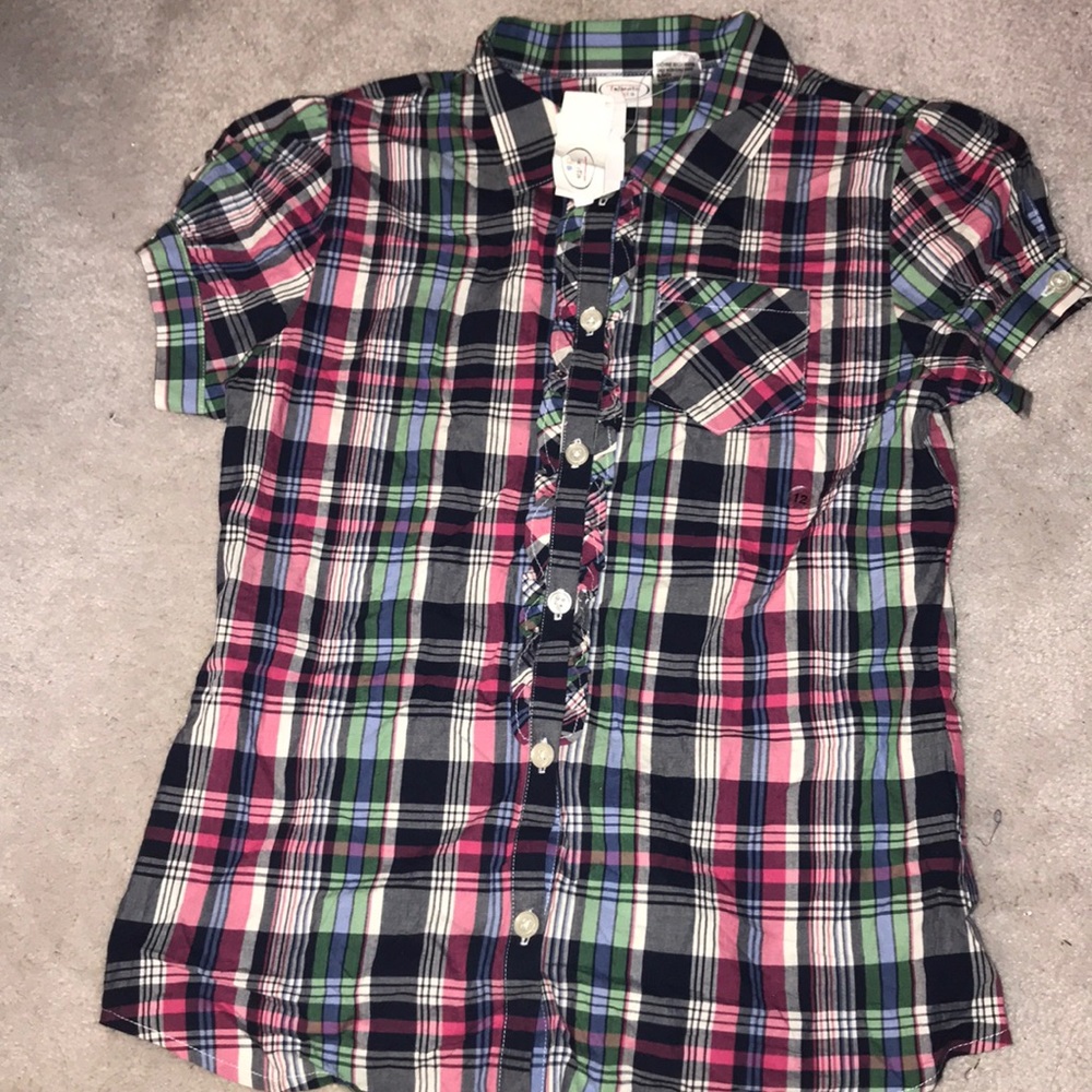 Talbots kids multi colored flannel